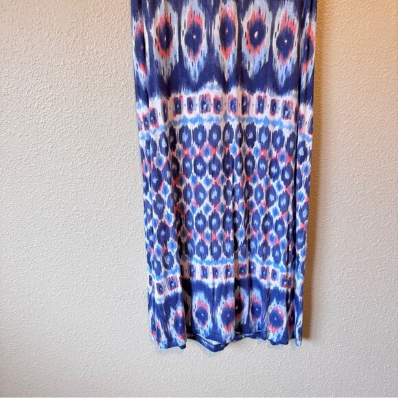 Tommy Bahama Blue Pink Ikat Print Maxi Dress Womens XXS Sleeveless Casual Beachy - Picture 4 of 9